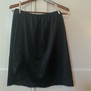 Black silk slip skirt